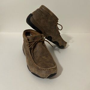 Men's Twisted X Chukka Original Brown Leather Bomber Driving Mocs Sz 6.5 W
